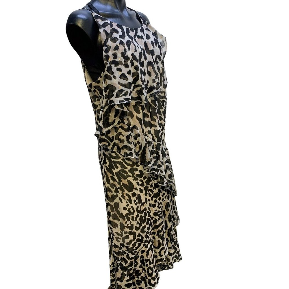 *Eliza J Black Animal Print Maxi Dress Size 16 - Picture 2 of 4